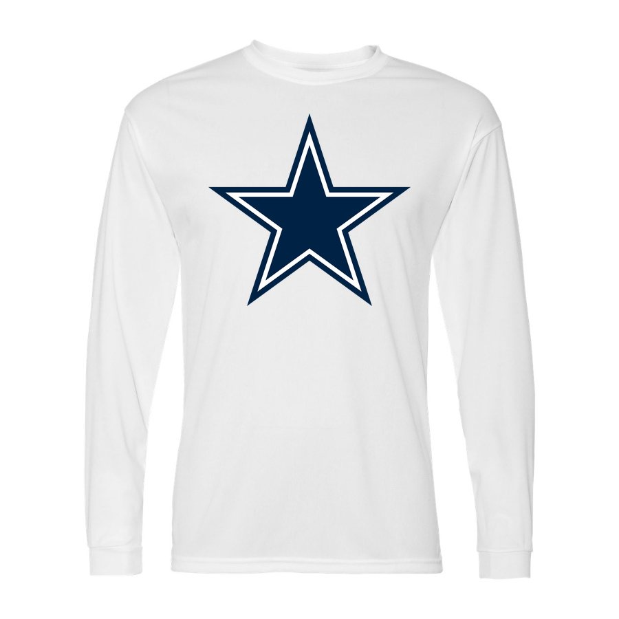 Men's Dallas Cowboys Polyester Long Sleeve T-Shirt - White