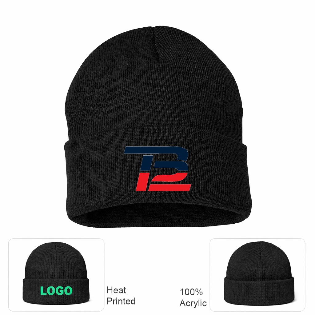 Tom Brady 12 Beanie Hat - Black