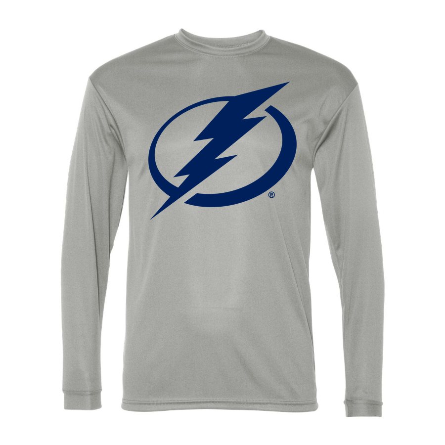 Men's Tampa Bay Lightning Polyester Long Sleeve T-Shirt - Silver