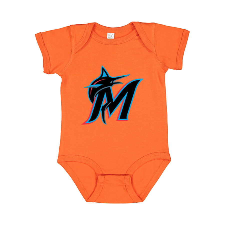 Miami Marlins Baby Romper Onesie - Orange