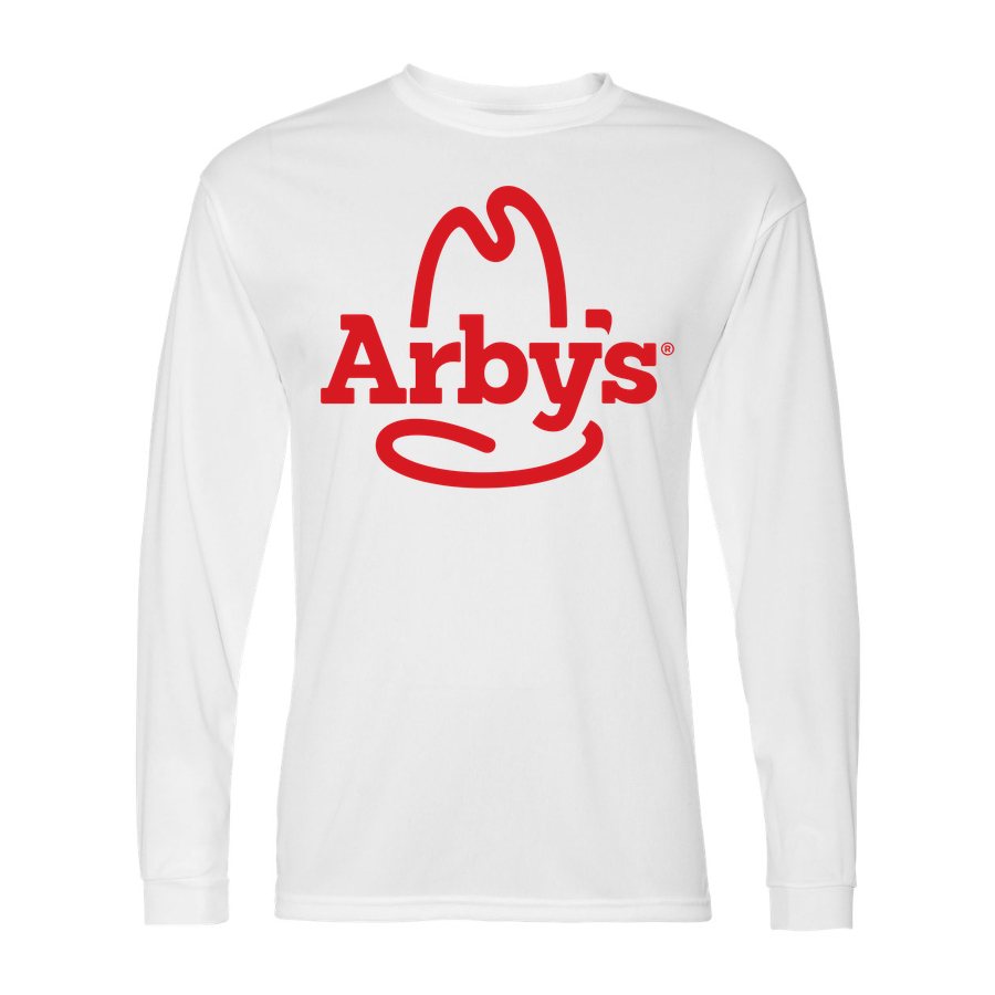 Men's Arbys Polyester Long Sleeve T-Shirt - White