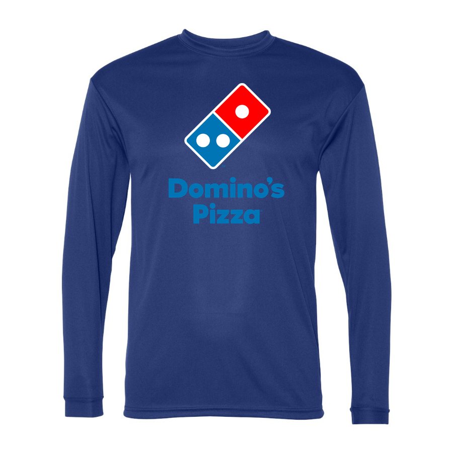 Men's Domino's Pizza Polyester Long Sleeve T-Shirt - Royal Blue