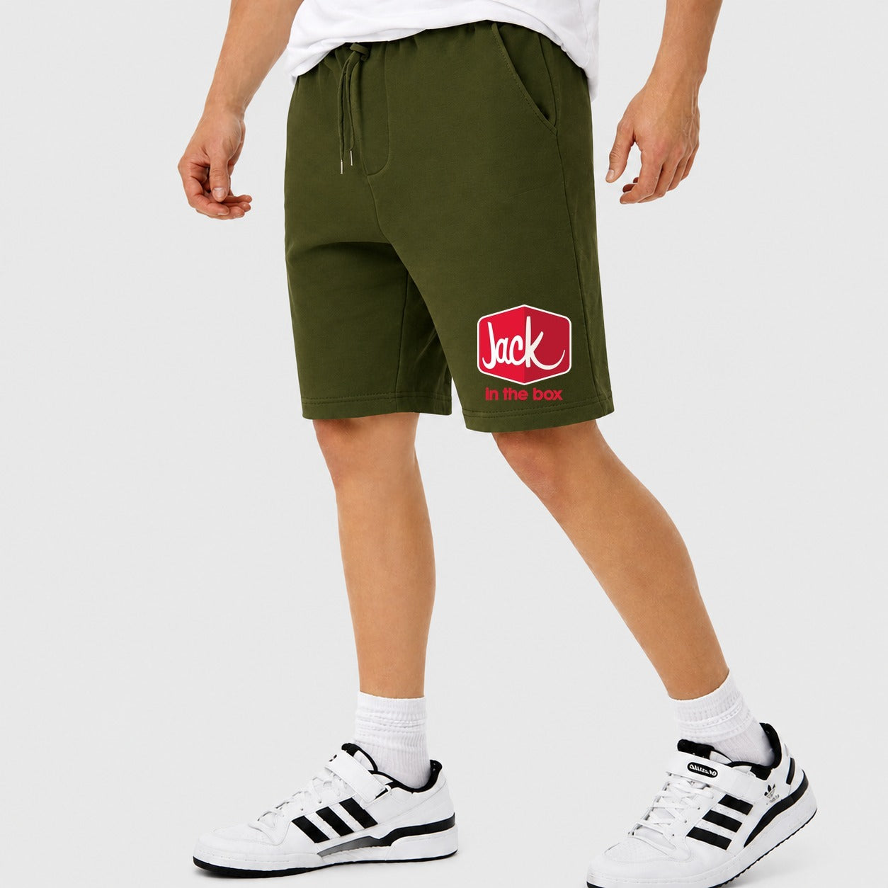 Men's Jack in the Box Cotton Shorts - Army Green