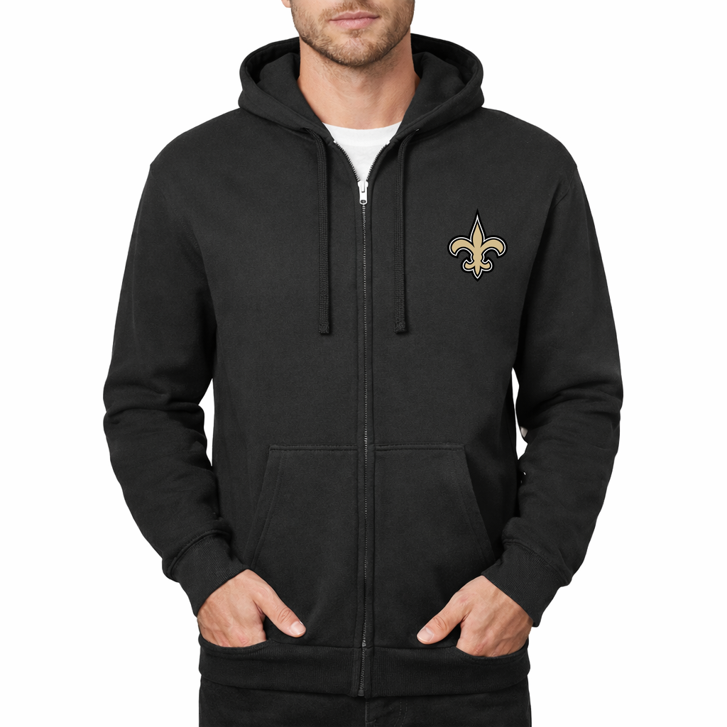 Men's New Orleans Saints Zipper Hoodie - Black