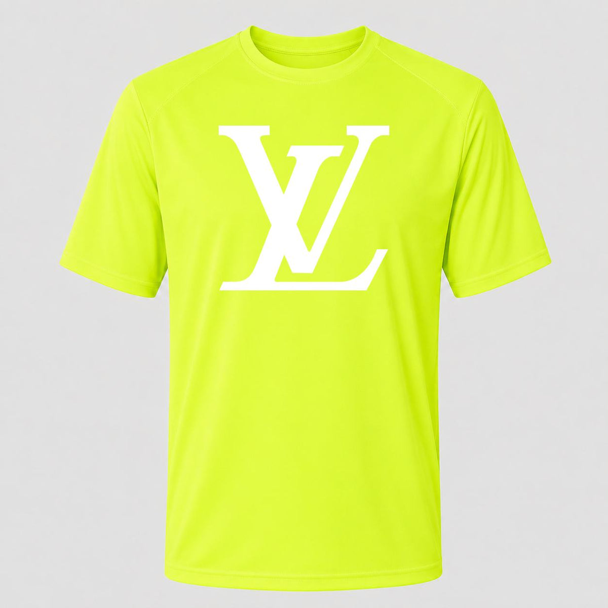 Men's Louis Vuitton White Performance T-Shirt - Safety Green