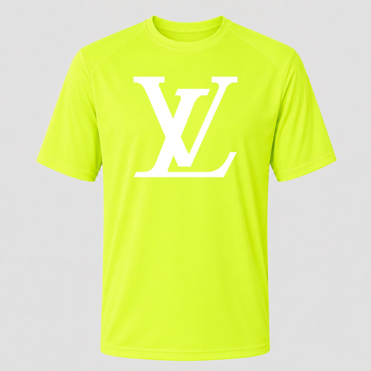 Men's Louis Vuitton White Performance T-Shirt - Safety Green