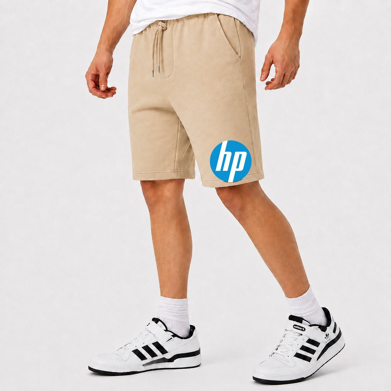 Men's hp Logo Cotton Shorts - Beige