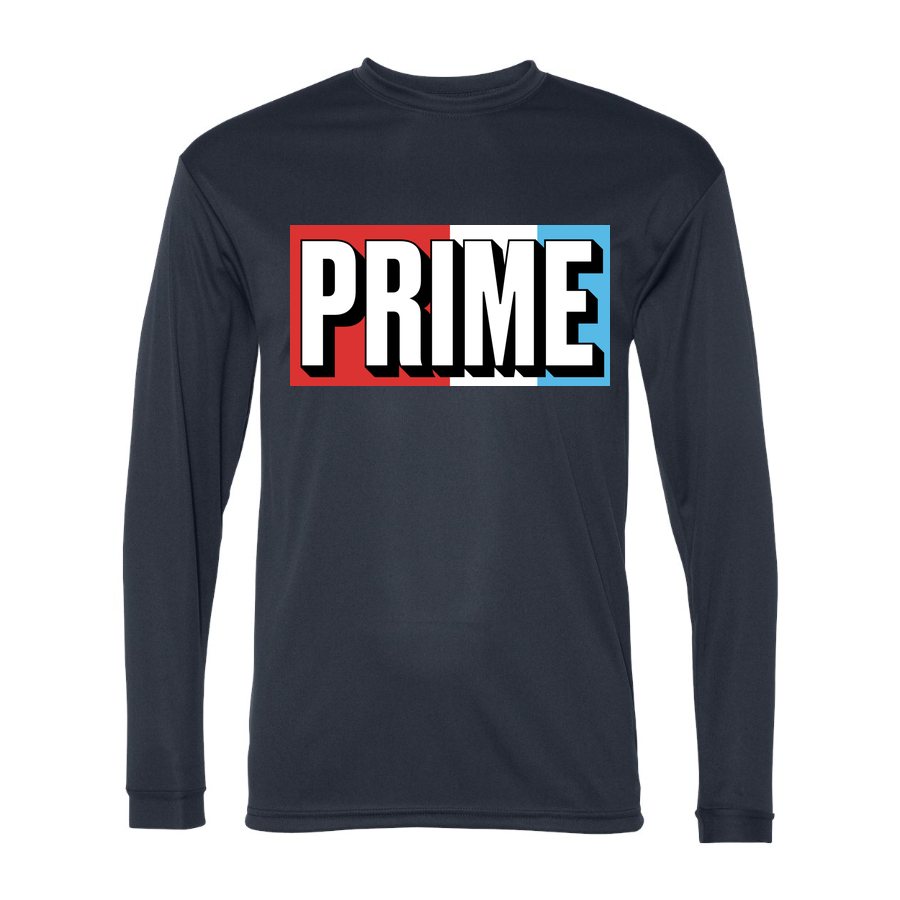 Men's Prime Drink Polyester Long Sleeve T-Shirt - Navy