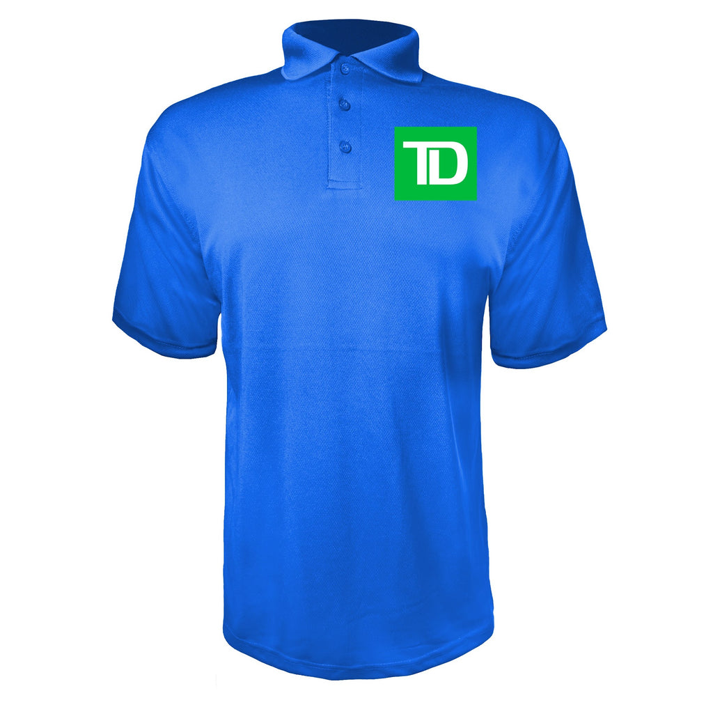 TD Bank men's polyester polo in Blue