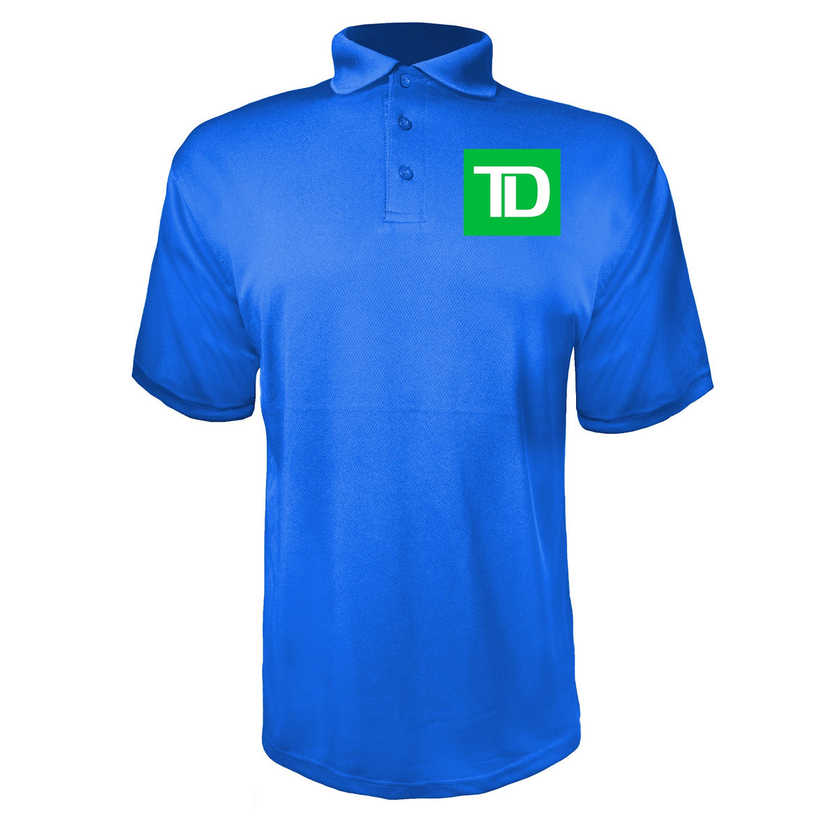 TD Bank men's polyester polo in Blue