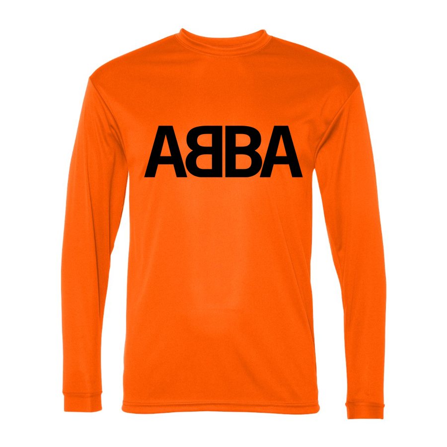 Men's Abba Polyester Long Sleeve T-Shirt - Safety Orange