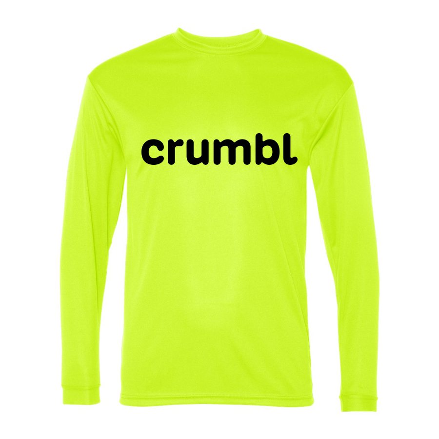 Men's Crumbl Cookies Polyester Long Sleeve T-Shirt - Safety Yellow