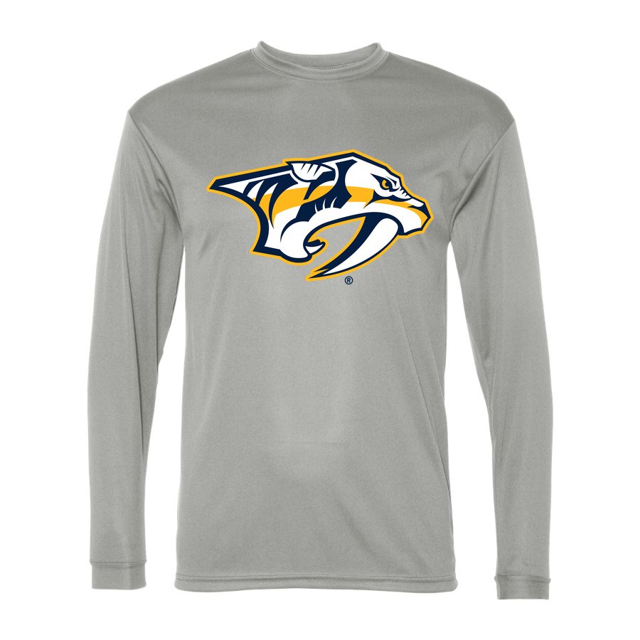 Men's Nashville Predators Polyester Long Sleeve T-Shirt - Silver