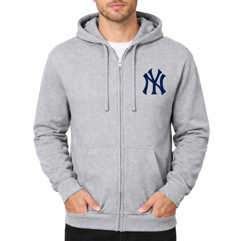 Men's New York Yankees Zipper Hoodie - Gray