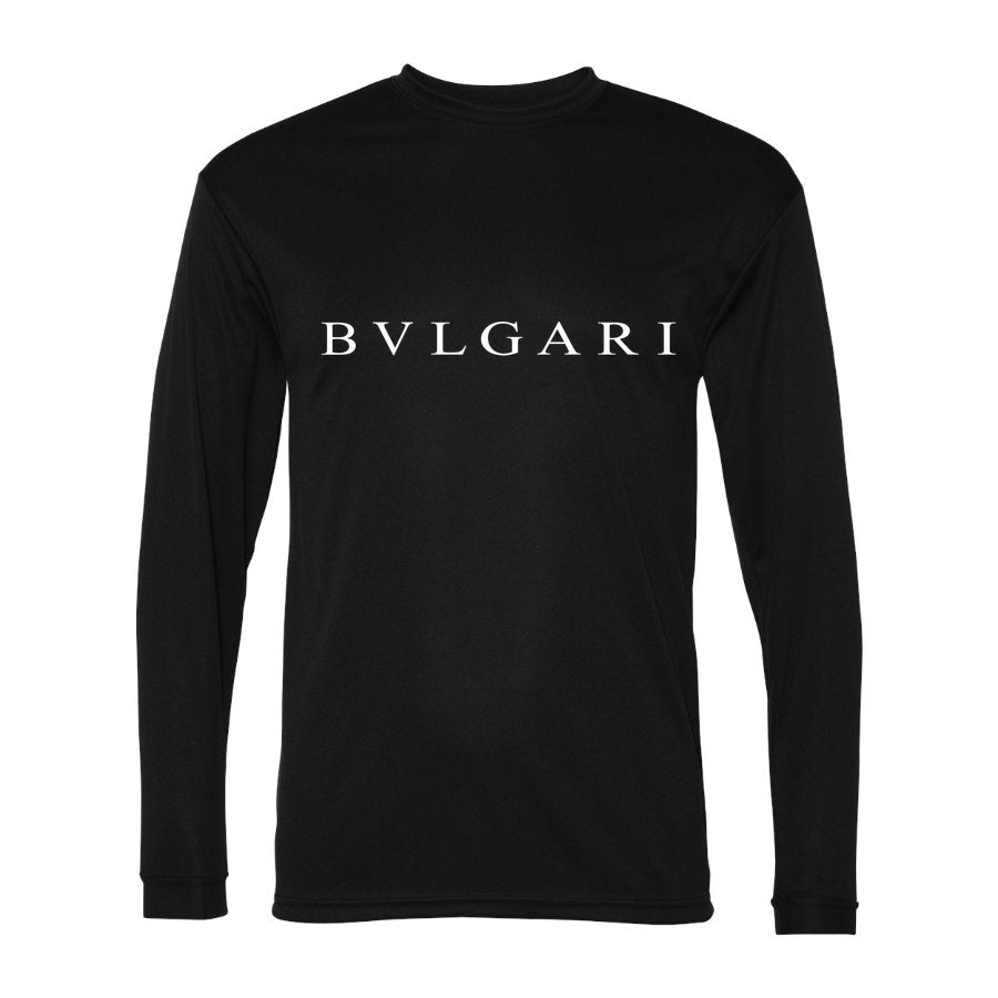 Men's Bvlgari white Polyester Long Sleeve T-Shirt - Black