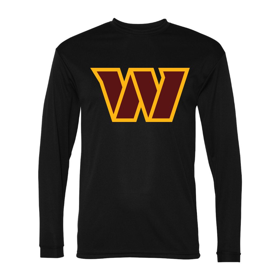 Men's Washington Commanders Polyester Long Sleeve T-Shirt - Black