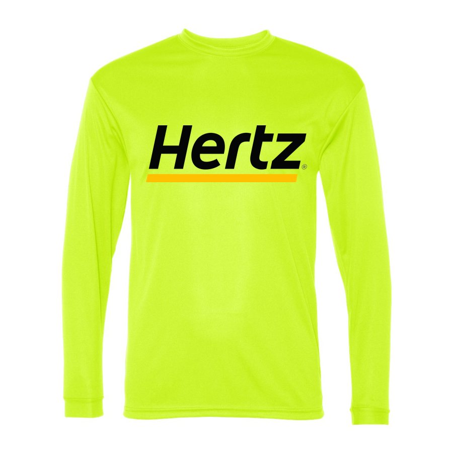 Men's Hertz Polyester Long Sleeve T-Shirt - Safety Yellow