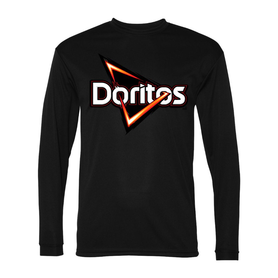 Men's Doritos food Polyester Long Sleeve T-Shirt - Black