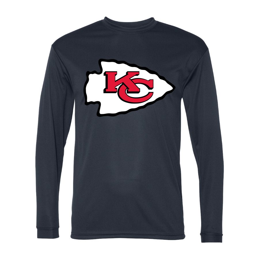 Men's Kansas City Chiefs Polyester Long Sleeve T-Shirt - Navy