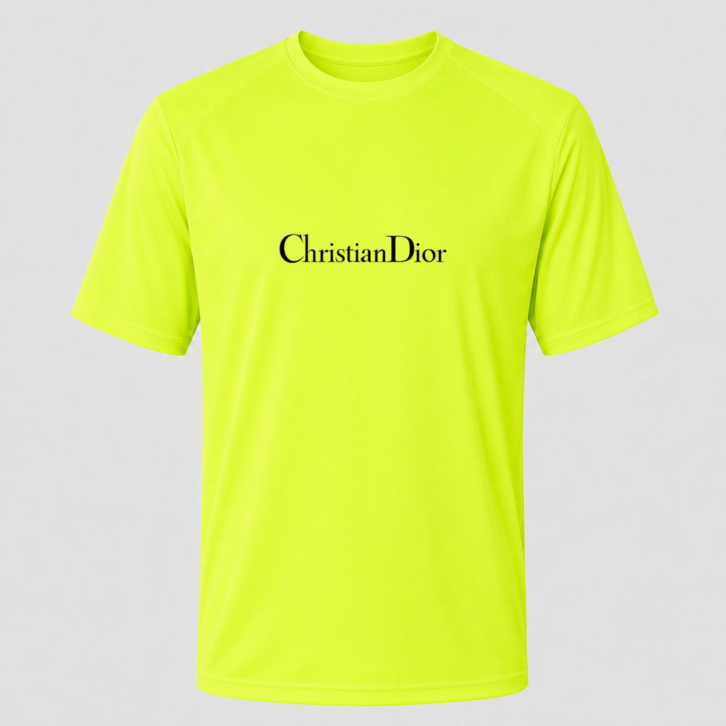 Men's Dior Black Performance T-Shirt - Safety Green