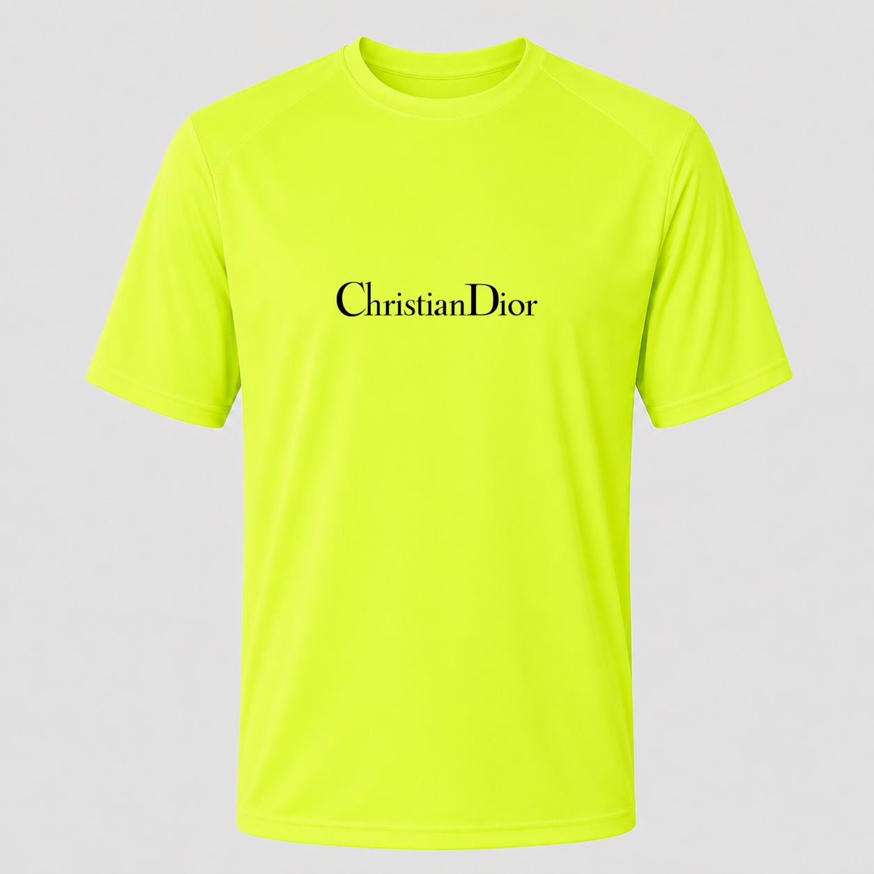 Men's Dior Black Performance T-Shirt - Safety Green