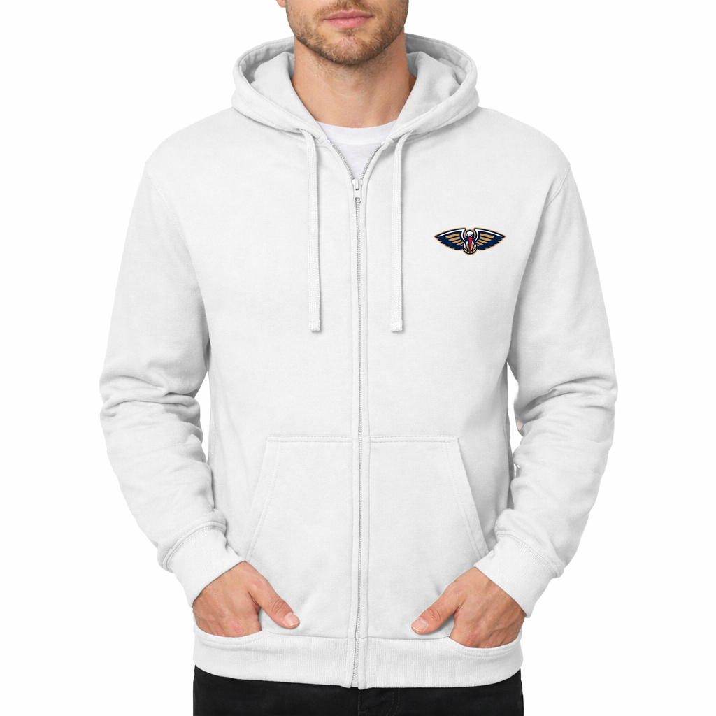 Men's New Orleans Pelicans Zipper Hoodie - White
