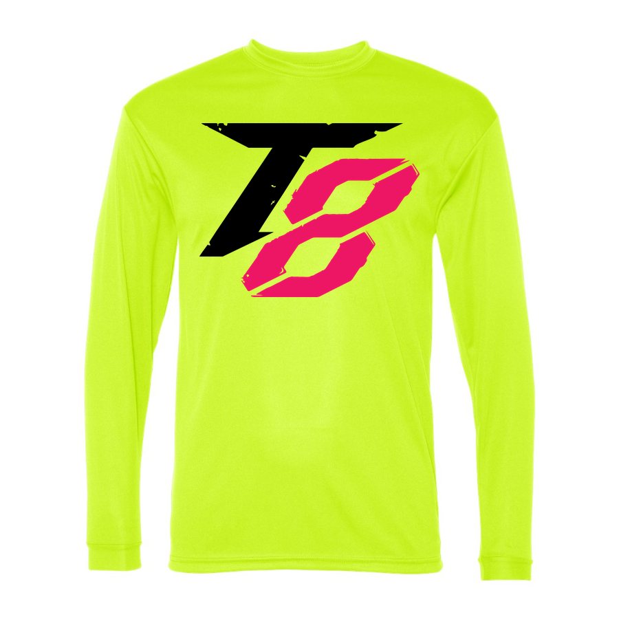 Men's Tekken 8 Black Polyester Long Sleeve T-Shirt - Safety Yellow