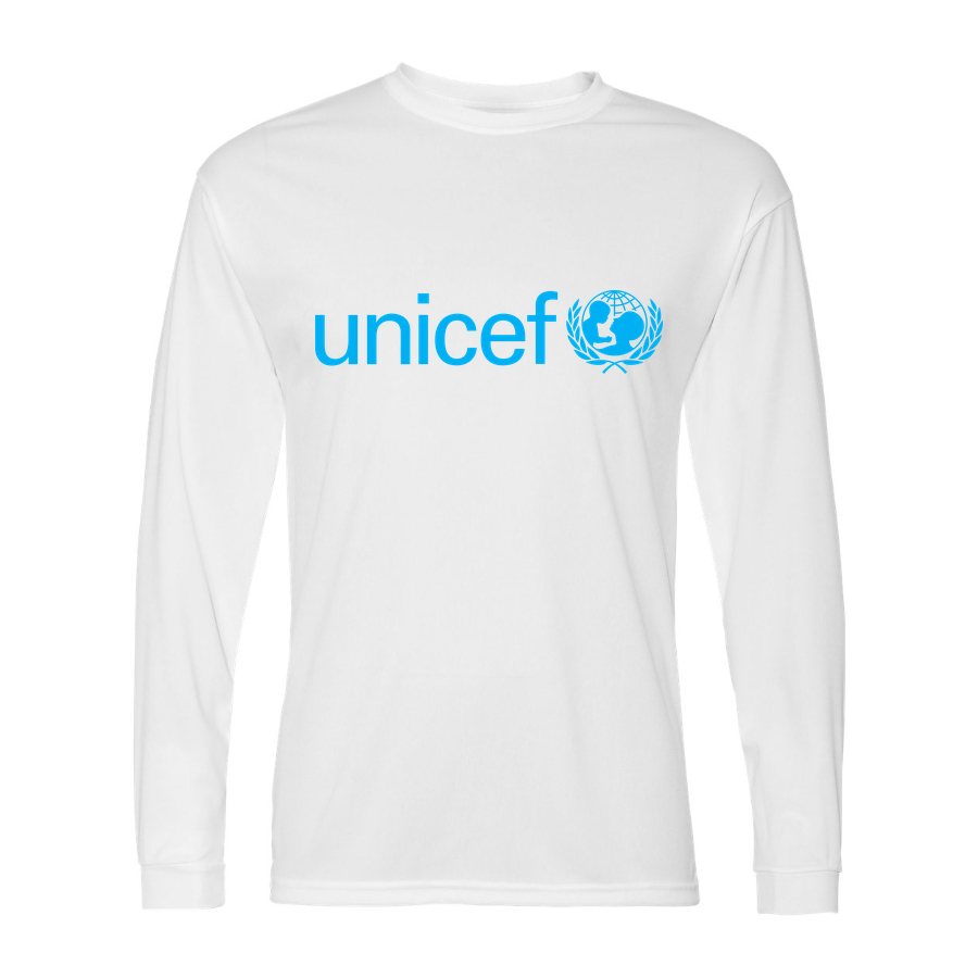 Men's UNICEF Polyester Long Sleeve T-Shirt - White