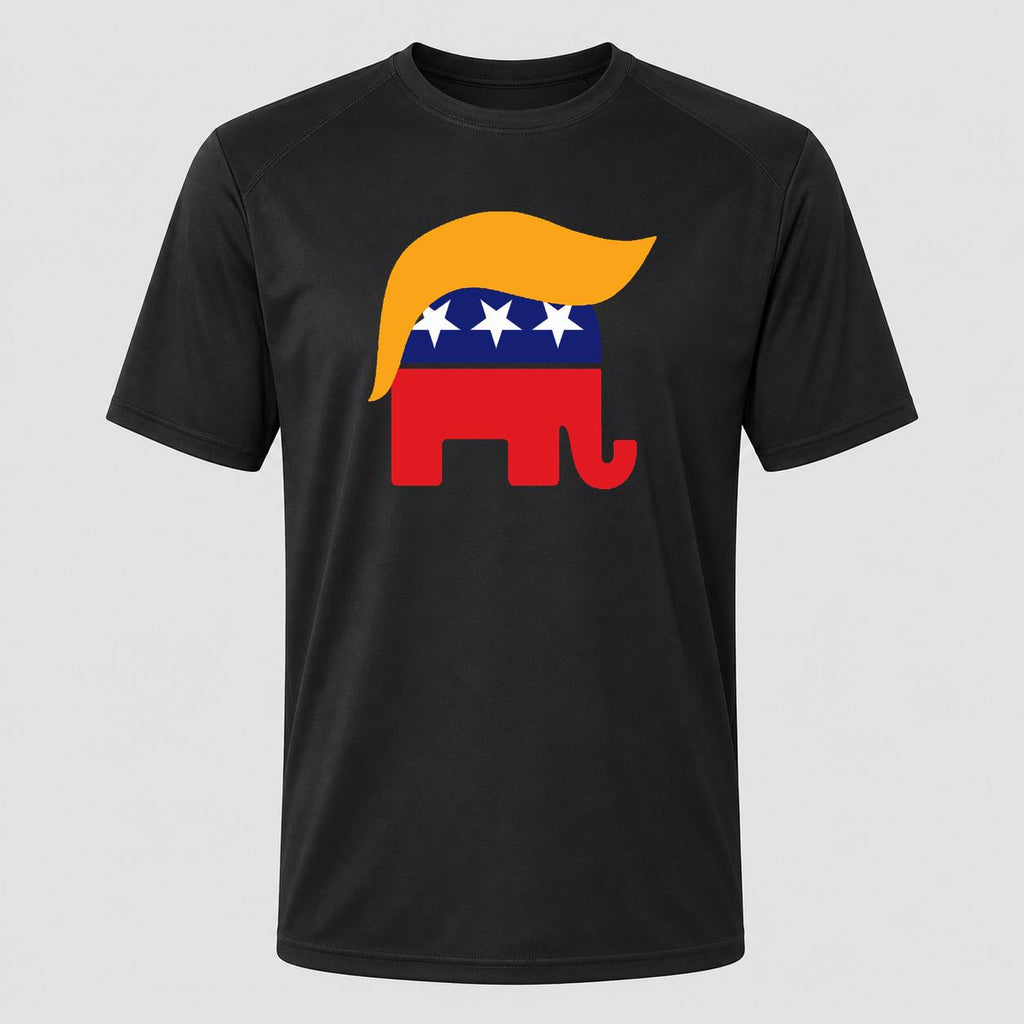 Men's Trump GOP Elephant Performance T-Shirt - Black