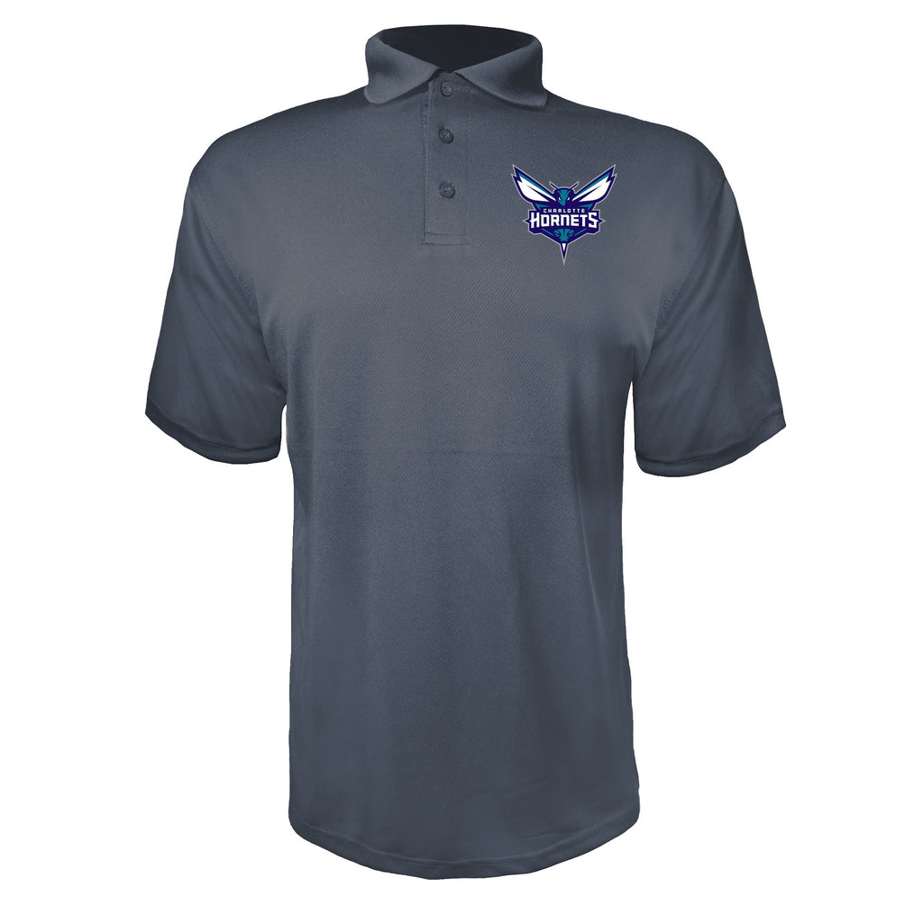 Charlotte Hornets Charcoal polyester polo