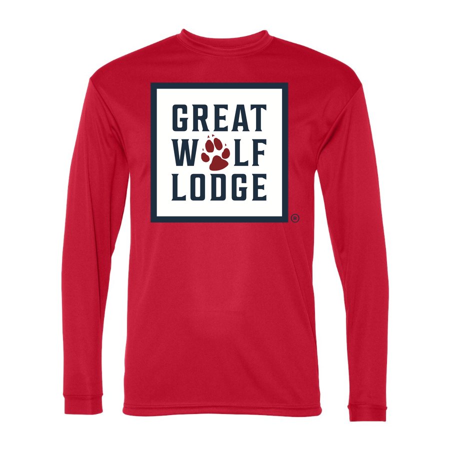 Men's Great Wolf Lodge Polyester Long Sleeve T-Shirt - Red