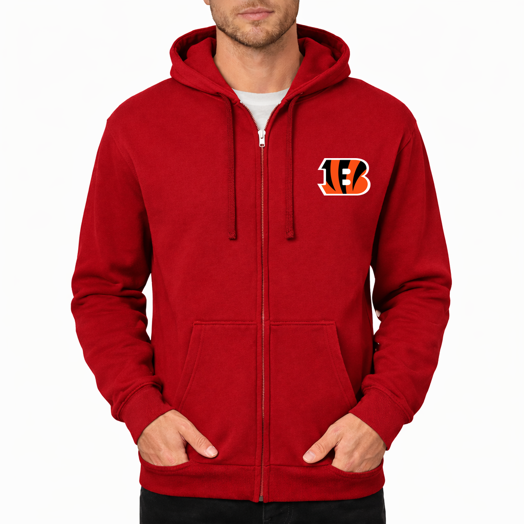 Men's Cincinnati Bengals Zipper Hoodie - Red