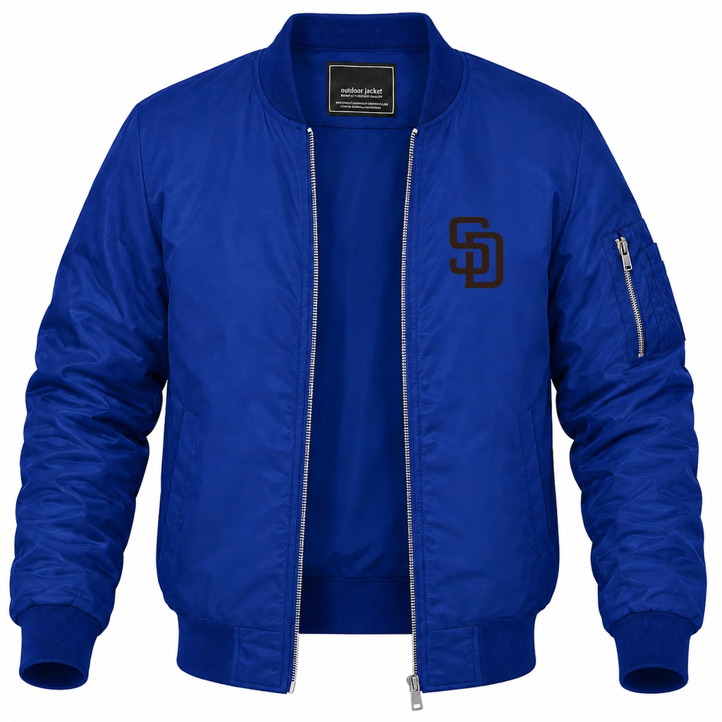 Men's San Diego Padres Lightweight Bomber Jacket - Blue