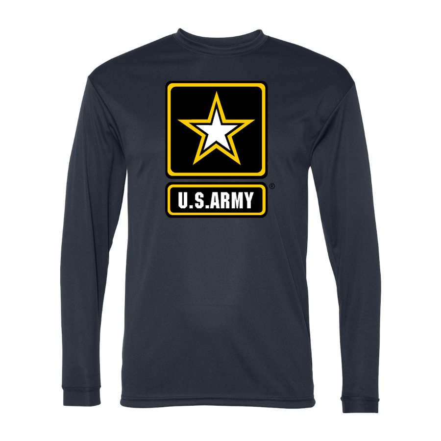 Men's U.S. Army Polyester Long Sleeve T-Shirt - Navy