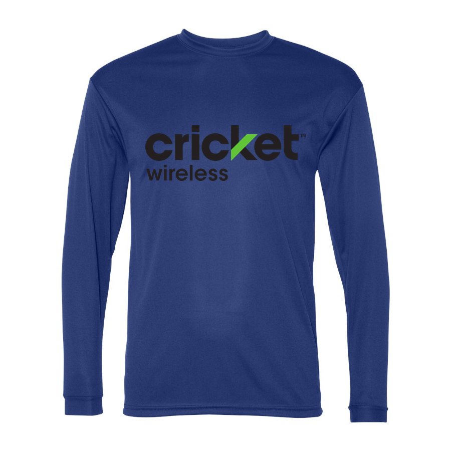 Men's Cricket Wireless Polyester Long Sleeve T-Shirt - Royal Blue