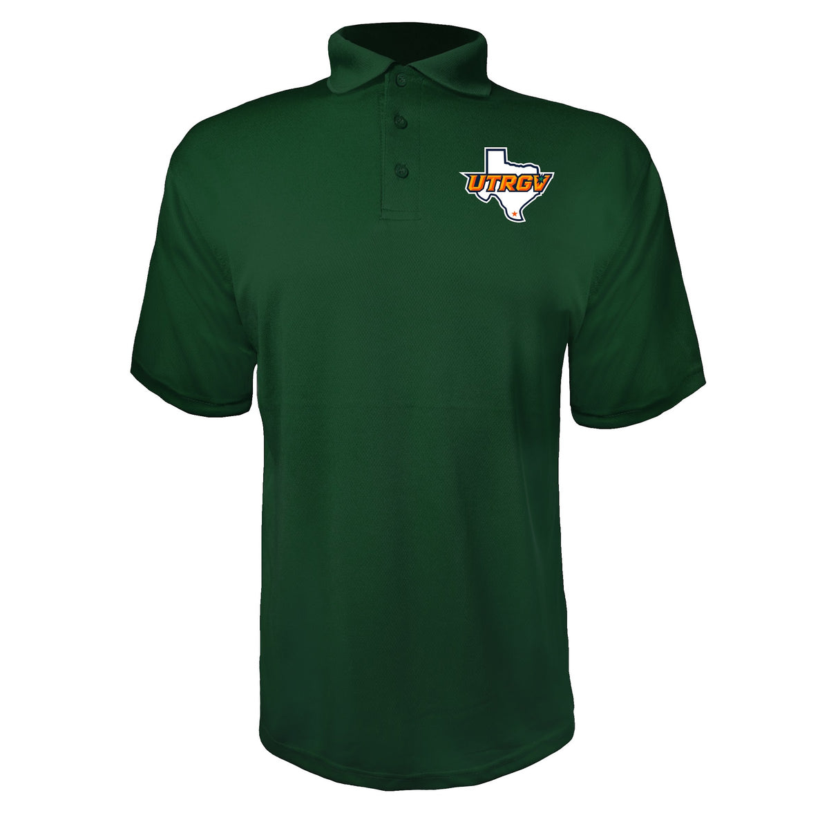 UTRGV Vaqueros Green polyester polo