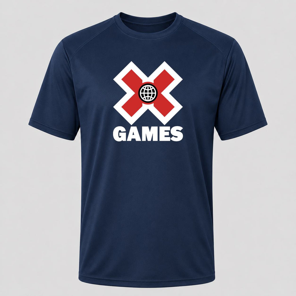 Men's X Games White Performance T-Shirt - Navy