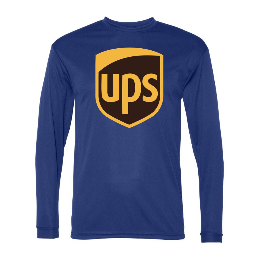 Men's UPS Polyester Long Sleeve T-Shirt - Royal Blue