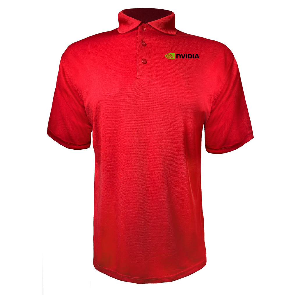 NVIDIA men's polyester polo in Red