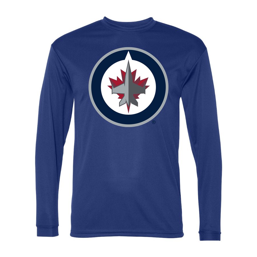 Men's Winnipeg Jets Polyester Long Sleeve T-Shirt - Royal Blue