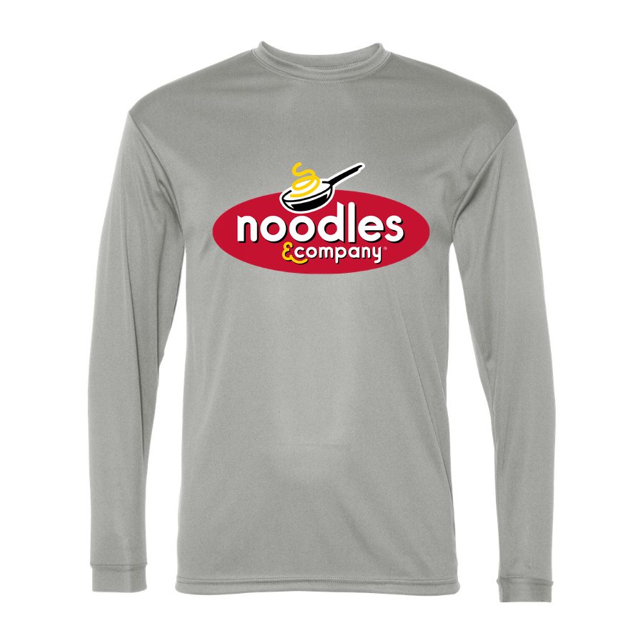 Men's Noodles & Company Polyester Long Sleeve T-Shirt - Silver