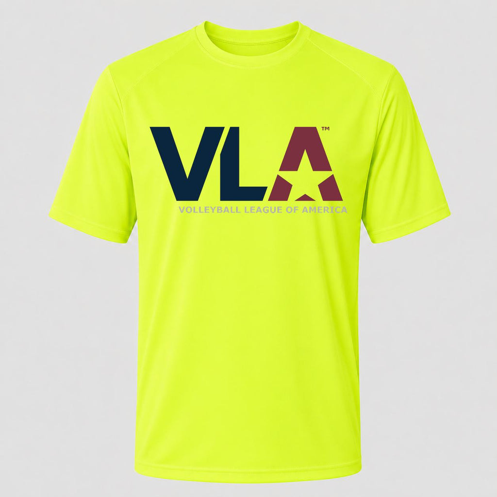 Men's American Volleyball League Performance T-Shirt - Safety Green