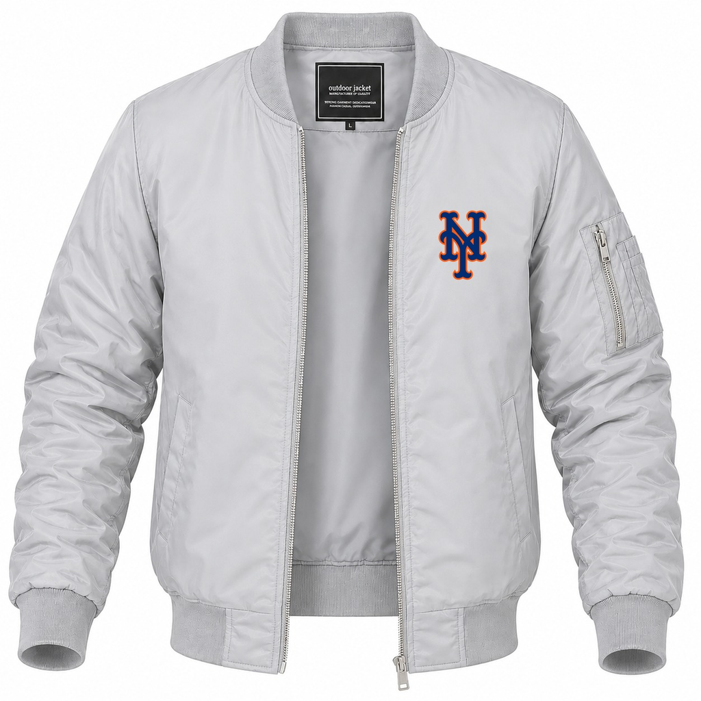 Men's New York Mets Lightweight Bomber Jacket - Gray