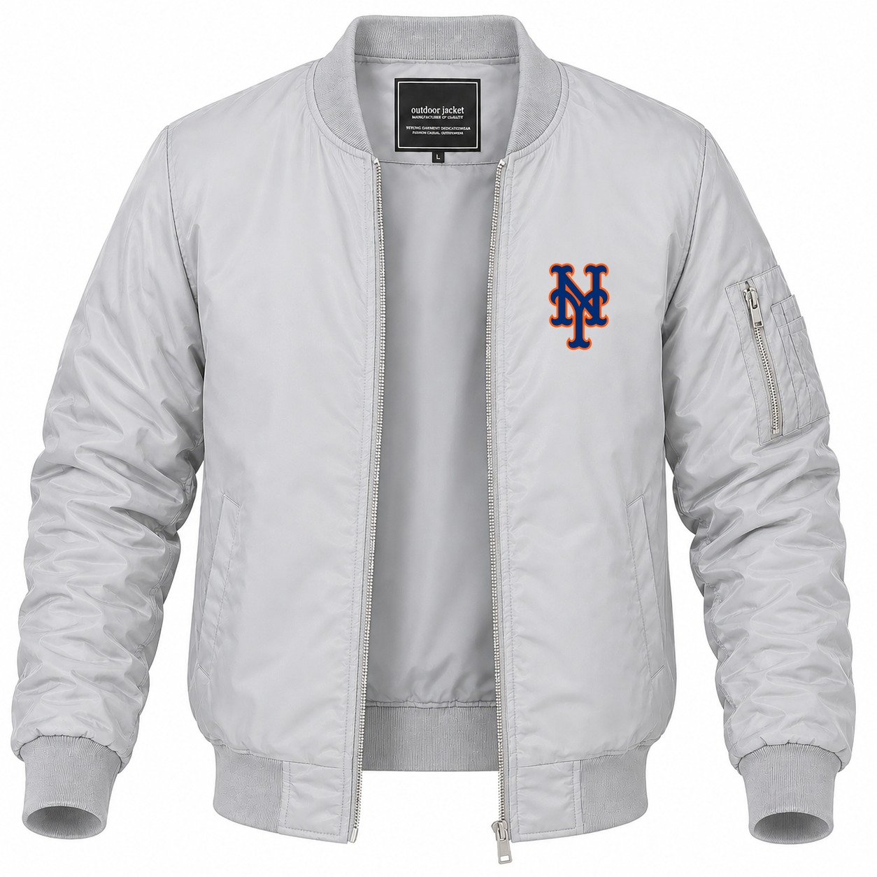 Men's New York Mets Lightweight Bomber Jacket - Gray