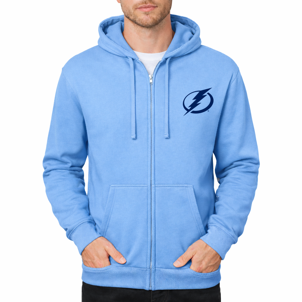 Men's Tampa Bay Lightning Zipper Hoodie - Sky Blue