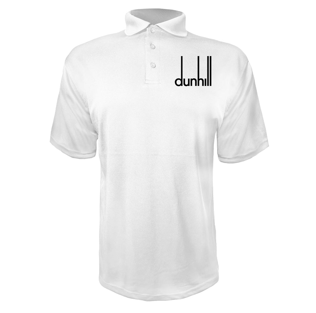 Dunhill Black men's polyester polo in White