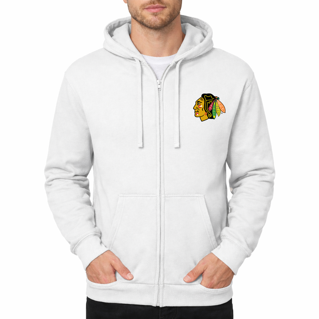 Men's Chicago Blackhawks Zipper Hoodie - White
