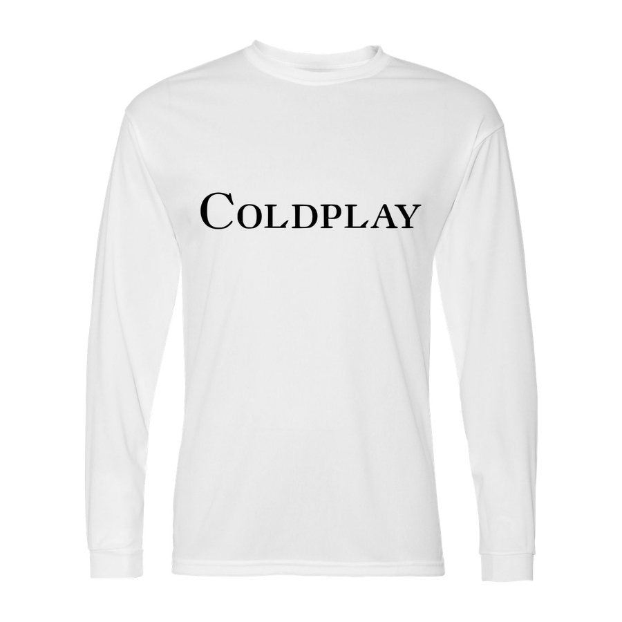 Men's Coldplay Polyester Long Sleeve T-Shirt - White