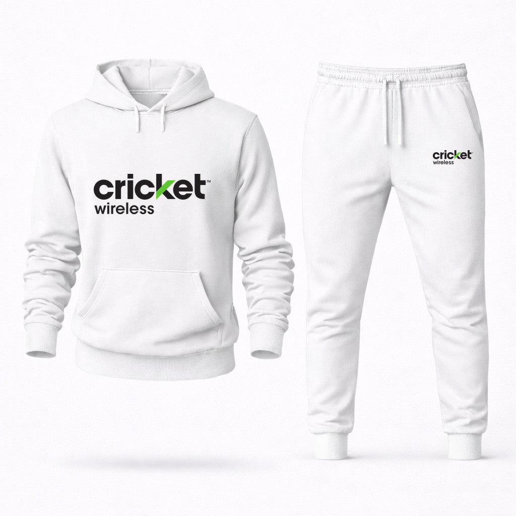 Cricket Wireless Hoodie and Joggers Set - White