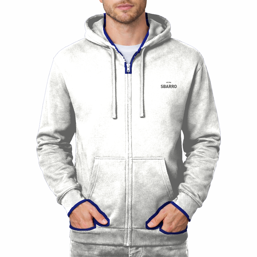 Sbarro Zipper Hoodie - White